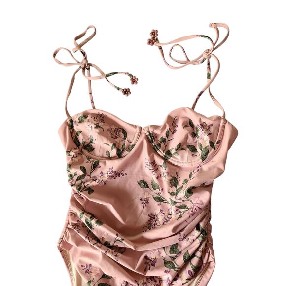 Agua by Agua Bendita Rabano Wisteria One-Piece Swimsuit Size Medium - Picture 4 of 7